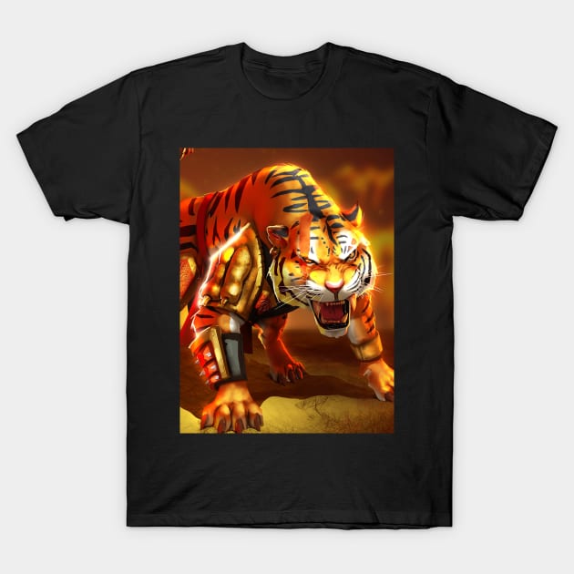 Tiger Warrior Collection - Tiger Version T-Shirt by Beckley Art